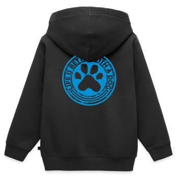 better with a dog - Kids Premium Organic Zip-up Hoodie - black - Back - AI Model Kid Male (0cm)