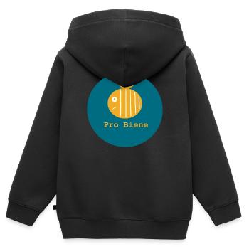 Pro Bee, Pro Honey Bee, Pro Nature, Pro Insectes - Sweat Premium à capuche zippé enfant bio - noir - Dos - AI Model Kid Male (0cm)