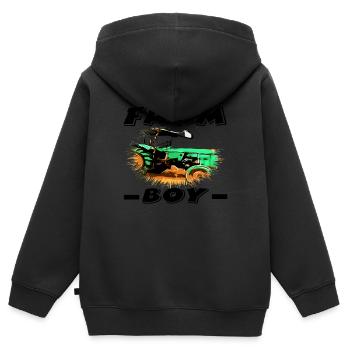Bauernhof - Kinder Premium Organic Zip Hoodie - Schwarz - Hinten - AI Model Kid Male (0cm)