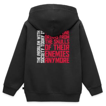 boissons de crânes ennemis - Sweat Premium à capuche zippé enfant bio - noir - Dos - AI Model Kid Male (0cm)