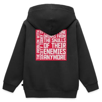 boissons de crânes ennemis - Sweat Premium à capuche zippé enfant bio - noir - Dos - AI Model Kid Male (0cm)
