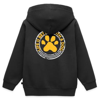 better with a dog - Kids Premium Organic Zip-up Hoodie - black - Back - AI Model Kid Male (0cm)