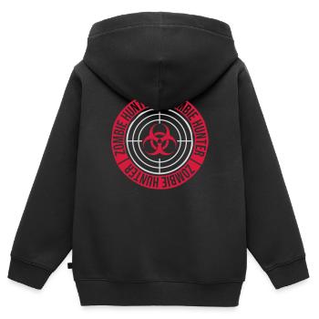 zombie hunter Halloween Quote - Kids Premium Organic Zip-up Hoodie - black - Back - AI Model Kid Male (0cm)