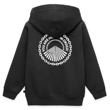 Heavy in order - Denglish Sayings Denglisch - Kids Premium Organic Zip-up Hoodie - black - Back - AI Model Kid Male (0cm)