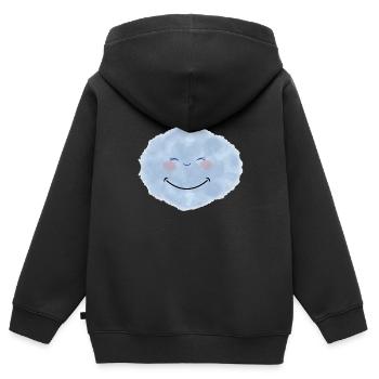 Nuage smile - Sweat Premium à capuche zippé enfant bio - noir - Dos - AI Model Kid Male (0cm)
