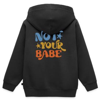Not Your Babe - Kinder Premium Organic Zip Hoodie - Schwarz - Hinten - AI Model Kid Male (0cm)