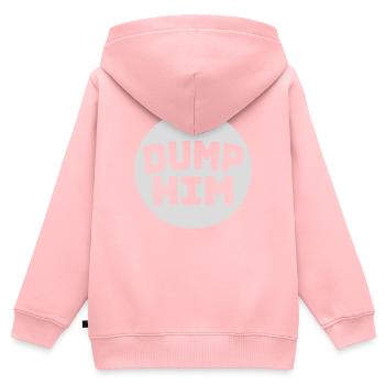 dump him Zitat Logo - Kinder Premium Organic Zip Hoodie - Rosa - Hinten - AI Model Kid Female (0cm)
