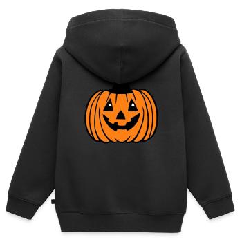 Halloween gespenstisch Kürbis Kürbislaterne Vektor - Kinder Premium Organic Zip Hoodie - Schwarz - Hinten - AI Model Kid Male (0cm)
