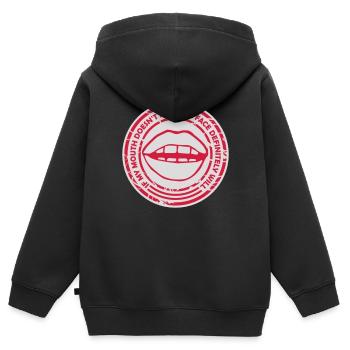 my face definitely will - Kinder Premium Organic Zip Hoodie - Schwarz - Hinten - AI Model Kid Male (0cm)