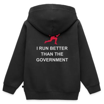 mieux fonctionner que le gouvernement - Sweat Premium à capuche zippé enfant bio - noir - Dos - AI Model Kid Male (0cm)
