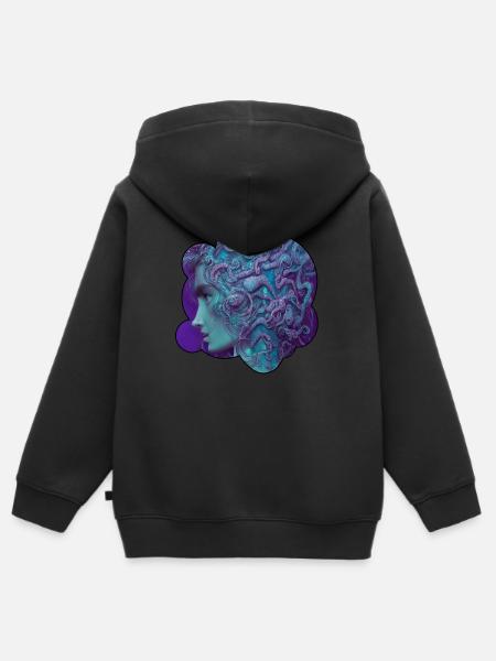 Tiefblaue Gottheit - Kinder Premium Organic Zip Hoodie - Schwarz