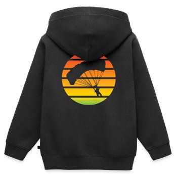 Parapente Parapente Parapente Parapente - Sweat Premium à capuche zippé enfant bio - noir - Dos - AI Model Kid Male (0cm)