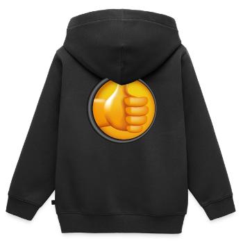 Thumb up - Kinder Premium Organic Zip Hoodie - Schwarz - Hinten - AI Model Kid Male (0cm)