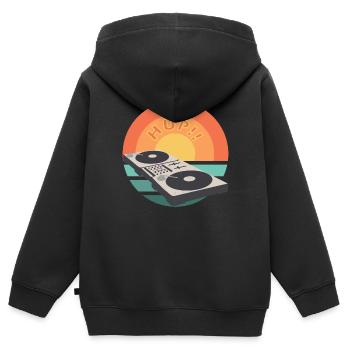 Mischpult SunSet DJ Mixer - Kinder Premium Organic Zip Hoodie - Schwarz - Hinten - AI Model Kid Male (0cm)