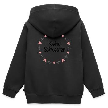 Kleine Schwester - Kinder Premium Organic Zip Hoodie - Schwarz - Hinten - AI Model Kid Male (0cm)