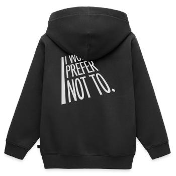 Je préfère ne pas - Sweat Premium à capuche zippé enfant bio - noir - Dos - AI Model Kid Male (0cm)