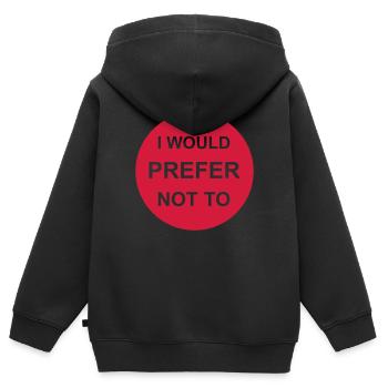 Je préfère ne pas - Sweat Premium à capuche zippé enfant bio - noir - Dos - AI Model Kid Male (0cm)