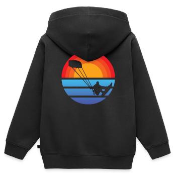 Kitesurfer Windsurfer Surfing Windsurfing Cadeau - Sweat Premium à capuche zippé enfant bio - noir - Dos - AI Model Kid Male (0cm)