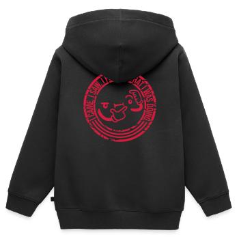 I came saw forget - Kinder Premium Organic Zip Hoodie - Schwarz - Hinten - AI Model Kid Male (0cm)