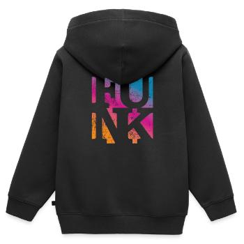 Musique funky - Sweat Premium à capuche zippé enfant bio - noir - Dos - AI Model Kid Male (0cm)