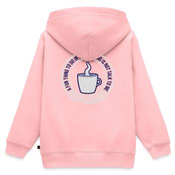 not talk to me - Kids Premium Organic Zip-up Hoodie - rose - Back - AI Model Kid Female (0cm)