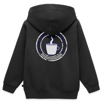 ne me parle pas - Sweat Premium à capuche zippé enfant bio - noir - Dos - AI Model Kid Male (0cm)
