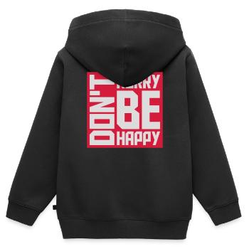 Ne vous dépêchez pas d’être heureux - Sweat Premium à capuche zippé enfant bio - noir - Dos - AI Model Kid Male (0cm)