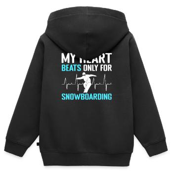 Snowboard Extremsport Boarder - Kinder Premium Organic Zip Hoodie - Schwarz - Hinten - AI Model Kid Male (0cm)