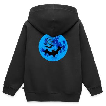 Vampirfledermäuse gegen den blauen Mond - Kinder Premium Organic Zip Hoodie - Schwarz - Hinten - AI Model Kid Male (0cm)