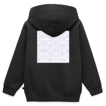 Chinese pattern - Kids Premium Organic Zip-up Hoodie - black - Back - AI Model Kid Male (0cm)
