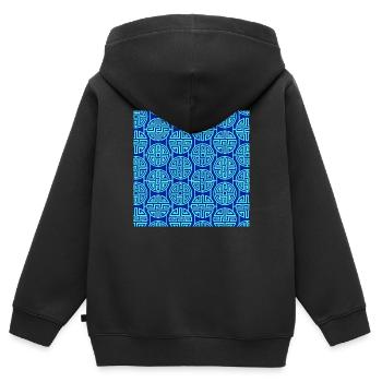 Chinese pattern - Kids Premium Organic Zip-up Hoodie - black - Back - AI Model Kid Male (0cm)