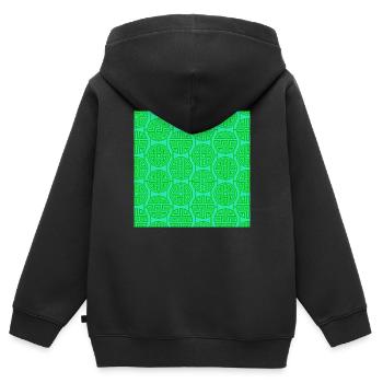 Chinese pattern - Kids Premium Organic Zip-up Hoodie - black - Back - AI Model Kid Male (0cm)