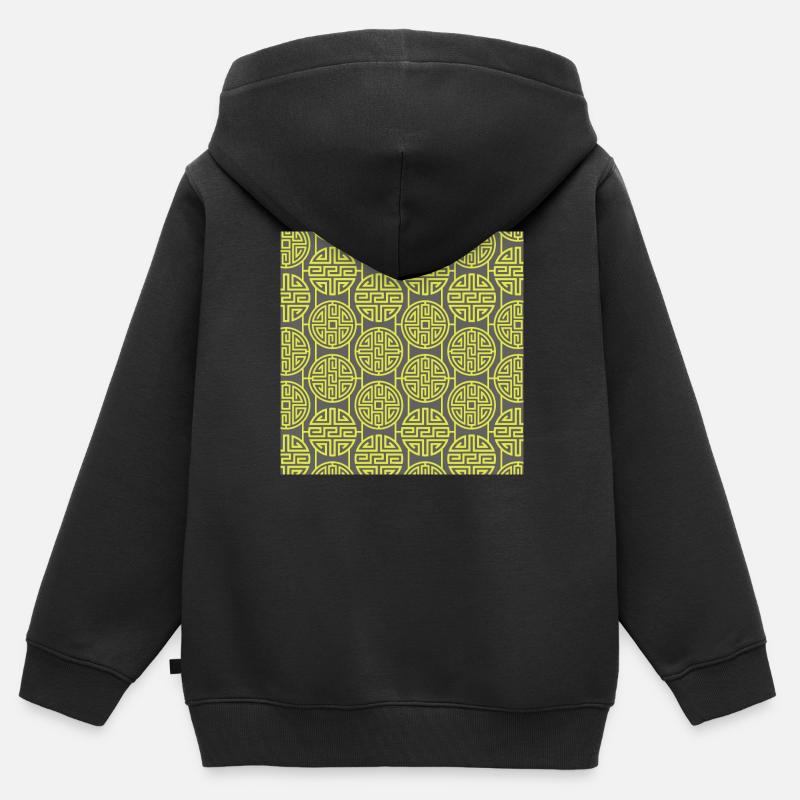 Modèle chinois - Sweat Premium à capuche zippé enfant bio - noir