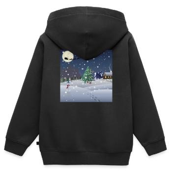 Heilige Illustration - Kinder Premium Organic Zip Hoodie - Schwarz - Hinten - AI Model Kid Male (0cm)