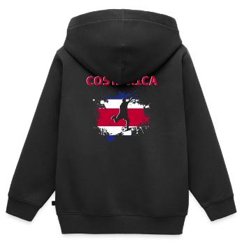 Costa Rica Fußball 2022 Unterstützung Costa Rica - Kinder Premium Organic Zip Hoodie - Schwarz - Hinten - AI Model Kid Male (0cm)