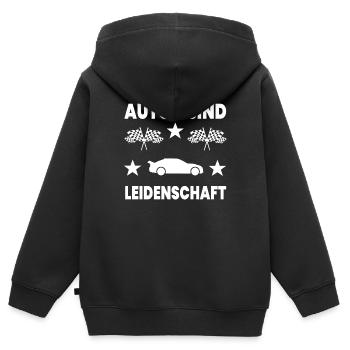 Auto - Kinder Premium Organic Zip Hoodie - Schwarz - Hinten - AI Model Kid Male (0cm)