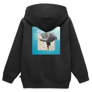 Japanisch - Kinder Premium Organic Zip Hoodie - Schwarz - Hinten - AI Model Kid Male (0cm)