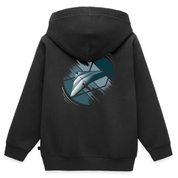 Hanggleiter Drachenflieger Deltasegler - Kinder Premium Organic Zip Hoodie - Schwarz - Hinten - AI Model Kid Male (0cm)
