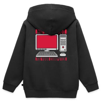 Ne pas réparer votre ordinateur - Sweat Premium à capuche zippé enfant bio - noir - Dos - AI Model Kid Male (0cm)
