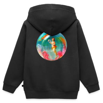 venus in der seifenblase - Kinder Premium Organic Zip Hoodie - Schwarz - Hinten - AI Model Kid Male (0cm)