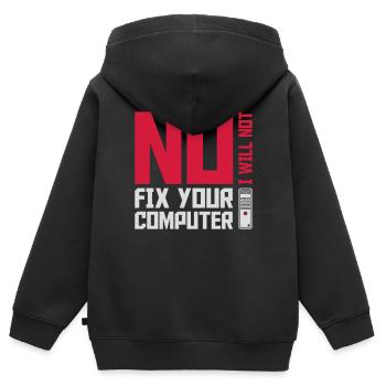 Ne pas réparer votre ordinateur - Sweat Premium à capuche zippé enfant bio - noir - Dos - AI Model Kid Male (0cm)