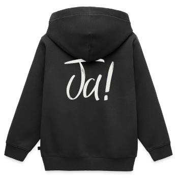 Ja ! - Kinder Premium Organic Zip Hoodie - Schwarz - Hinten - AI Model Kid Male (0cm)