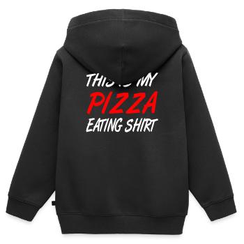 Pizza - Kinder Premium Organic Zip Hoodie - Schwarz - Hinten - AI Model Kid Male (0cm)