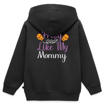 Pretty like my Mommy - Kinder Premium Organic Zip Hoodie - Schwarz - Hinten - AI Model Kid Male (0cm)
