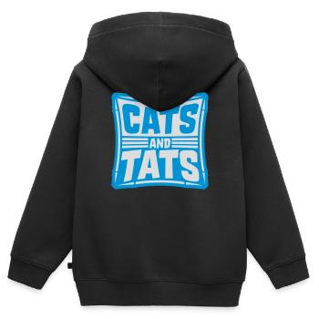 cats and tats Zitat - Kinder Premium Organic Zip Hoodie - Schwarz - Hinten - AI Model Kid Male (0cm)