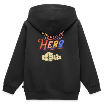 My Dad My Hero - Kinder Premium Organic Zip Hoodie - Schwarz - Hinten - AI Model Kid Male (0cm)