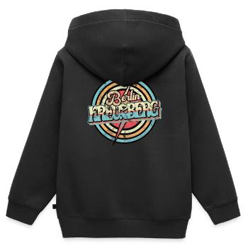 Kreuzberg Berlin Retro - Kinder Premium Organic Zip Hoodie - Schwarz - Hinten - AI Model Kid Male (0cm)