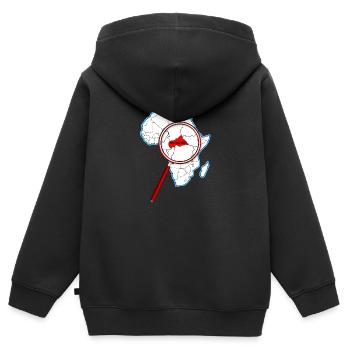 Zentralafrikanische Republik unter der Lupe - Kinder Premium Organic Zip Hoodie - Schwarz - Hinten - AI Model Kid Male (0cm)