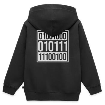 Binary Code Program Language - Kids Premium Organic Zip-up Hoodie - black - Back - AI Model Kid Male (0cm)