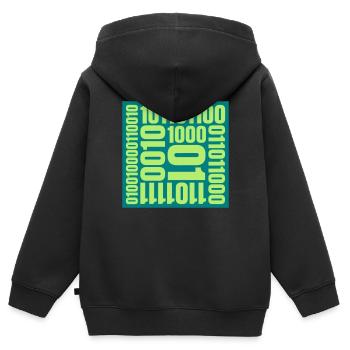 Binär Code Programm Sprache - Kinder Premium Organic Zip Hoodie - Schwarz - Hinten - AI Model Kid Male (0cm)